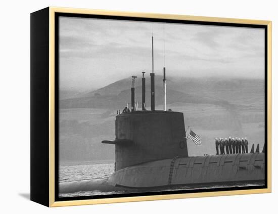 Polaris Missile Sub "Patrick Henry"Cruising on Clyde River on Patrol-John Dominis-Framed Premier Image Canvas