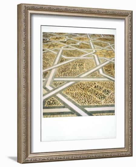 Polaroid Image of Geometric Patterns in Paving at Mausoleum of Mohammed V, Rabat, Morocco-Lee Frost-Framed Photographic Print