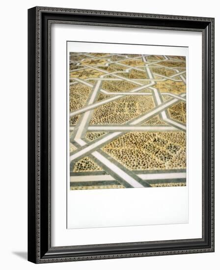 Polaroid Image of Geometric Patterns in Paving at Mausoleum of Mohammed V, Rabat, Morocco-Lee Frost-Framed Photographic Print