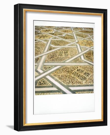 Polaroid Image of Geometric Patterns in Paving at Mausoleum of Mohammed V, Rabat, Morocco-Lee Frost-Framed Photographic Print