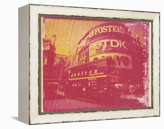Polaroid Image Transfer of Piccadilly Circus with Red Double Decker Bus, London, England, UK-Lee Frost-Framed Premier Image Canvas