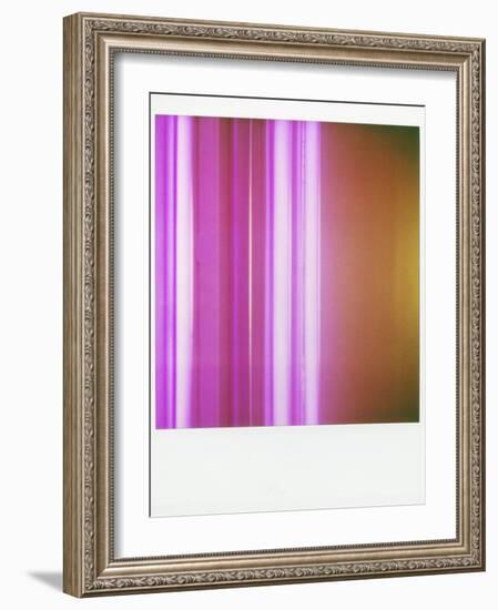 Polaroid of Colourful Stripes Created by Coloured Fluorescent Tubes-Lee Frost-Framed Photographic Print