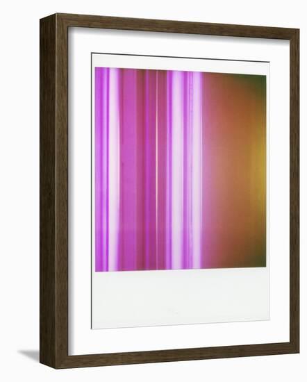 Polaroid of Colourful Stripes Created by Coloured Fluorescent Tubes-Lee Frost-Framed Photographic Print