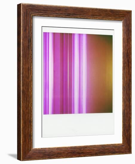 Polaroid of Colourful Stripes Created by Coloured Fluorescent Tubes-Lee Frost-Framed Photographic Print