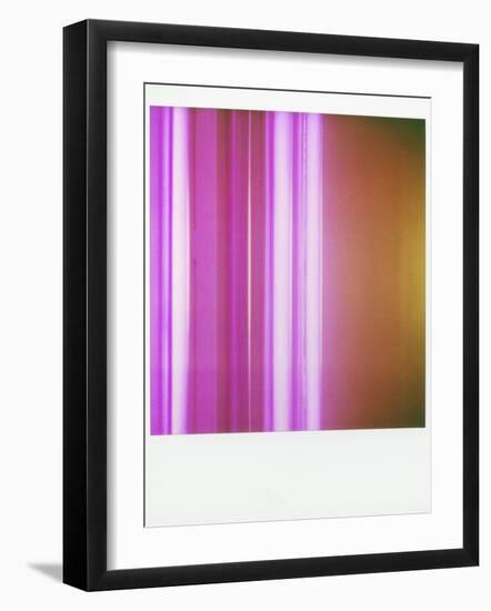 Polaroid of Colourful Stripes Created by Coloured Fluorescent Tubes-Lee Frost-Framed Photographic Print