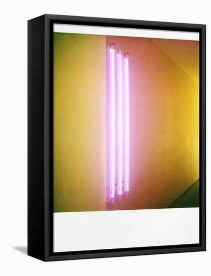 Polaroid of Colourful Stripes Created by Coloured Fluorescent Tubes-Lee Frost-Framed Premier Image Canvas