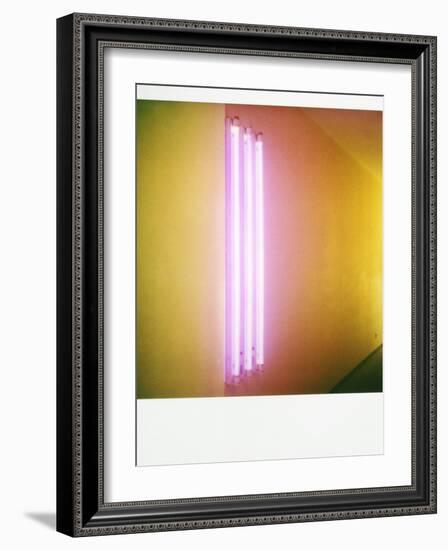 Polaroid of Colourful Stripes Created by Coloured Fluorescent Tubes-Lee Frost-Framed Photographic Print