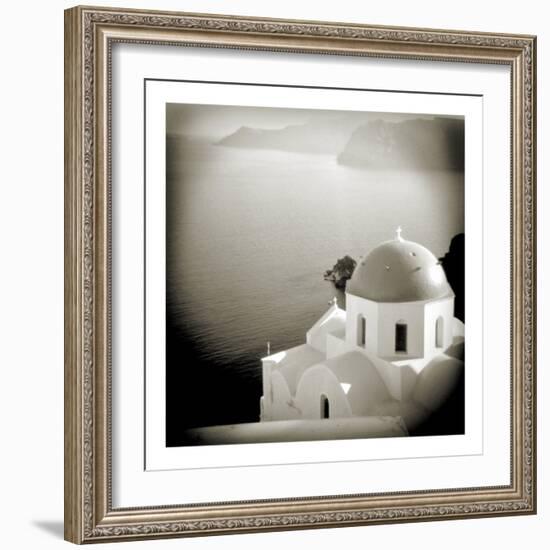Polaroid of Domed Church, Oia, Santorini, Cyclades, Greek Islands, Greece, Europe-Lee Frost-Framed Photographic Print