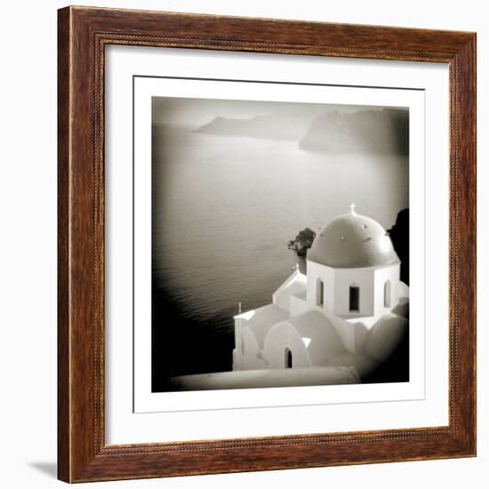 Polaroid of Domed Church, Oia, Santorini, Cyclades, Greek Islands, Greece, Europe-Lee Frost-Framed Photographic Print