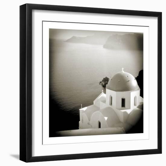 Polaroid of Domed Church, Oia, Santorini, Cyclades, Greek Islands, Greece, Europe-Lee Frost-Framed Photographic Print