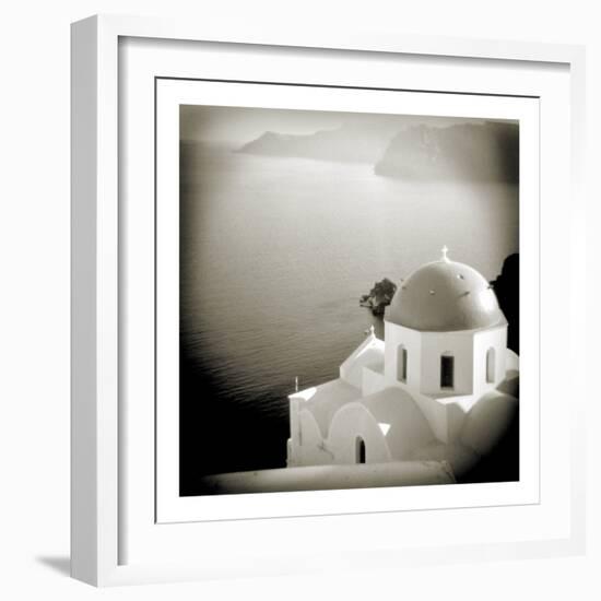 Polaroid of Domed Church, Oia, Santorini, Cyclades, Greek Islands, Greece, Europe-Lee Frost-Framed Photographic Print