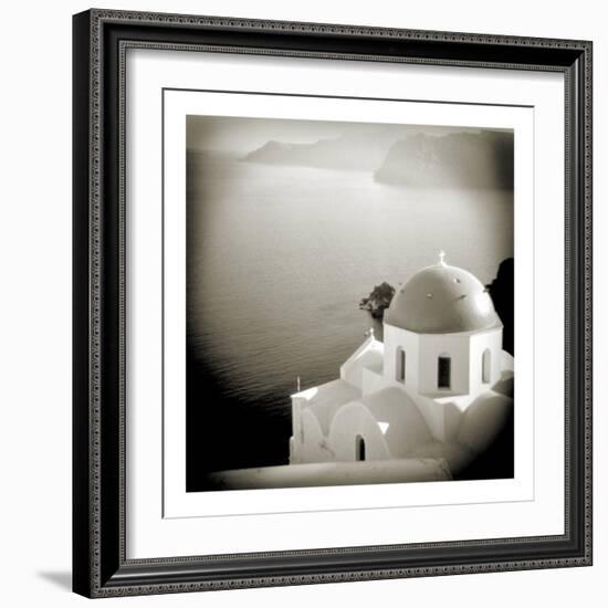 Polaroid of Domed Church, Oia, Santorini, Cyclades, Greek Islands, Greece, Europe-Lee Frost-Framed Photographic Print