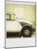 Polaroid of Old Black and White Citroen 2Cv Parked on Street, Paris, France, Europe-Lee Frost-Mounted Photographic Print