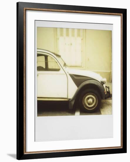 Polaroid of Old Black and White Citroen 2Cv Parked on Street, Paris, France, Europe-Lee Frost-Framed Photographic Print