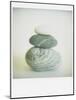 Polaroid of Three Sea-Worn Pebbles Piled Up Against a White Background-Lee Frost-Mounted Photographic Print