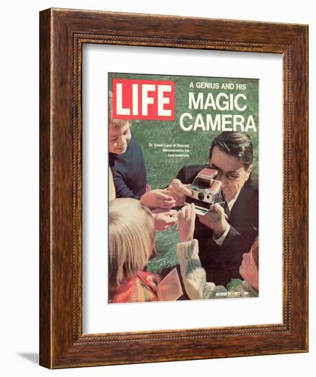 Polaroid's Edwin Land with New Instant Camera, October 27, 1972-Co Rentmeester-Framed Photographic Print