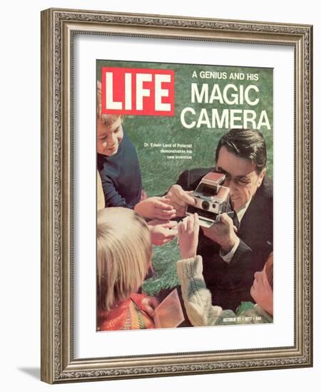 Polaroid's Edwin Land with New Instant Camera, October 27, 1972-Co Rentmeester-Framed Photographic Print