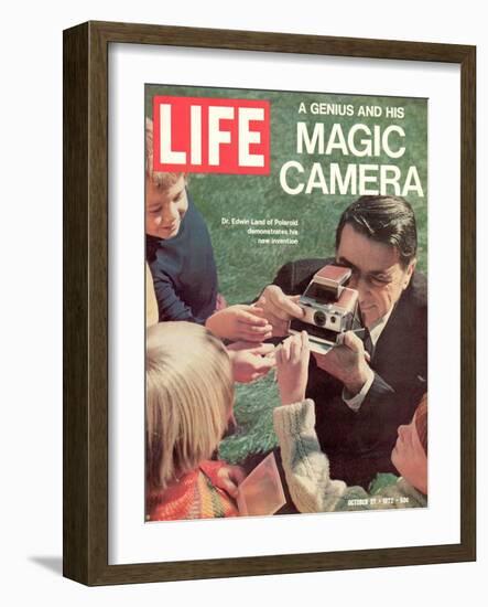 Polaroid's Edwin Land with New Instant Camera, October 27, 1972-Co Rentmeester-Framed Photographic Print