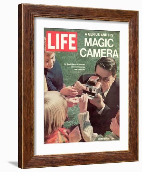 Polaroid's Edwin Land with New Instant Camera, October 27, 1972-Co Rentmeester-Framed Photographic Print