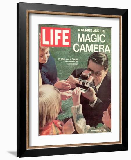 Polaroid's Edwin Land with New Instant Camera, October 27, 1972-Co Rentmeester-Framed Photographic Print