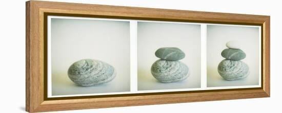 Polaroid Triptych of Sea-Worn Pebbles Created Using Three Polaroid Images-Lee Frost-Framed Premier Image Canvas