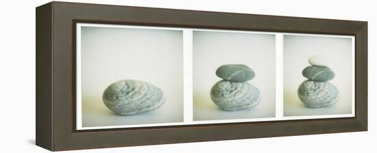 Polaroid Triptych of Sea-Worn Pebbles Created Using Three Polaroid Images-Lee Frost-Framed Premier Image Canvas