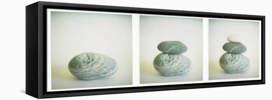 Polaroid Triptych of Sea-Worn Pebbles Created Using Three Polaroid Images-Lee Frost-Framed Premier Image Canvas