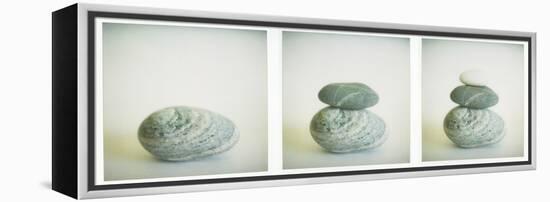 Polaroid Triptych of Sea-Worn Pebbles Created Using Three Polaroid Images-Lee Frost-Framed Premier Image Canvas