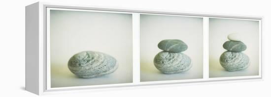 Polaroid Triptych of Sea-Worn Pebbles Created Using Three Polaroid Images-Lee Frost-Framed Premier Image Canvas