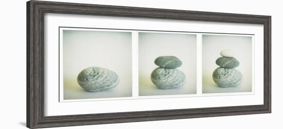 Polaroid Triptych of Sea-Worn Pebbles Created Using Three Polaroid Images-Lee Frost-Framed Photographic Print