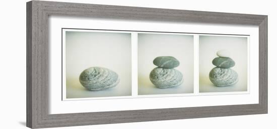 Polaroid Triptych of Sea-Worn Pebbles Created Using Three Polaroid Images-Lee Frost-Framed Photographic Print