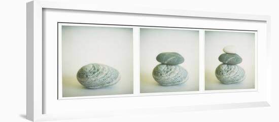 Polaroid Triptych of Sea-Worn Pebbles Created Using Three Polaroid Images-Lee Frost-Framed Photographic Print