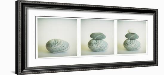 Polaroid Triptych of Sea-Worn Pebbles Created Using Three Polaroid Images-Lee Frost-Framed Photographic Print