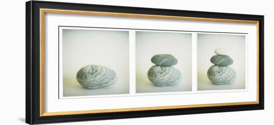 Polaroid Triptych of Sea-Worn Pebbles Created Using Three Polaroid Images-Lee Frost-Framed Photographic Print