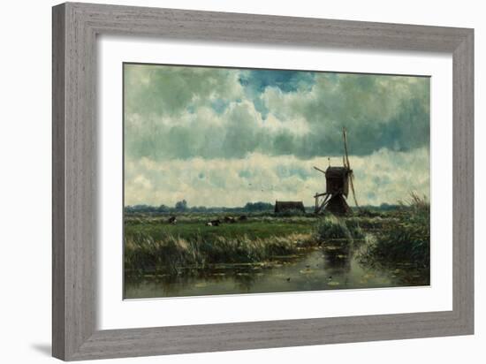 Polder Landscape with Windmill Near Abcoude, C. 1870-Willem Roelofs-Framed Giclee Print