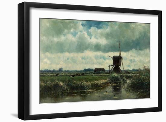 Polder Landscape with Windmill Near Abcoude, C. 1870-Willem Roelofs-Framed Giclee Print
