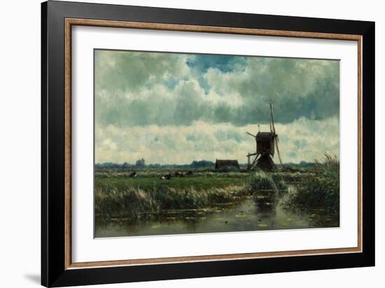 Polder Landscape with Windmill Near Abcoude, C. 1870-Willem Roelofs-Framed Giclee Print