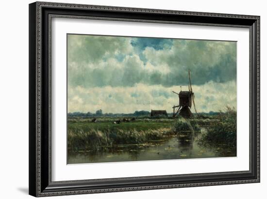 Polder Landscape with Windmill Near Abcoude, C. 1870-Willem Roelofs-Framed Giclee Print