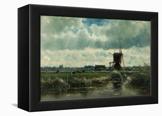 Polder Landscape with Windmill Near Abcoude, C. 1870-Willem Roelofs-Framed Premier Image Canvas