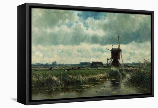 Polder Landscape with Windmill Near Abcoude, C. 1870-Willem Roelofs-Framed Premier Image Canvas