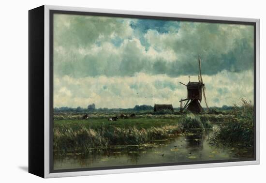 Polder Landscape with Windmill Near Abcoude, C. 1870-Willem Roelofs-Framed Premier Image Canvas