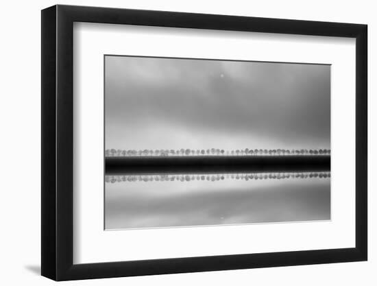 Polderlandscape in reflection-Huib Limberg-Framed Photographic Print