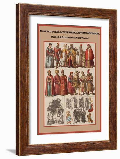 Poles, Lithuanians, Latvians and Russians, Quilted-Friedrich Hottenroth-Framed Art Print