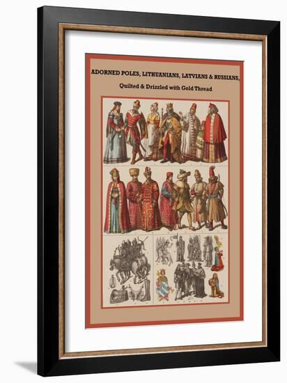 Poles, Lithuanians, Latvians and Russians, Quilted-Friedrich Hottenroth-Framed Art Print