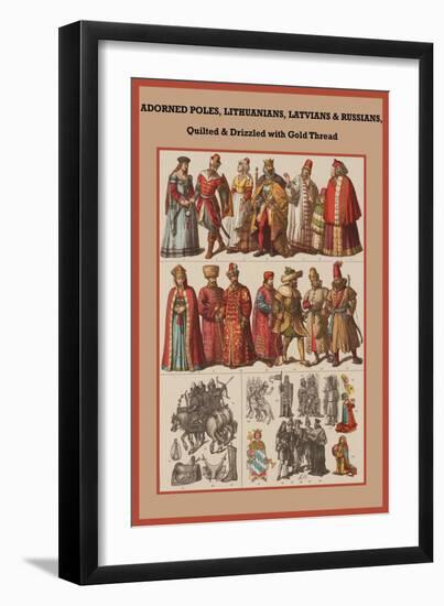 Poles, Lithuanians, Latvians and Russians, Quilted-Friedrich Hottenroth-Framed Art Print