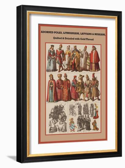 Poles, Lithuanians, Latvians and Russians, Quilted-Friedrich Hottenroth-Framed Art Print