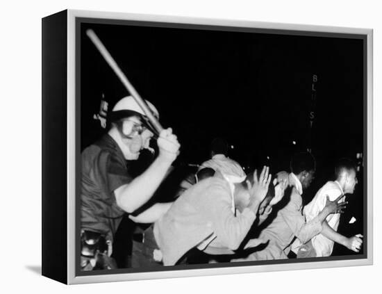 Police Club Demonstrators in Harlem on July 20, 1964-null-Framed Stretched Canvas