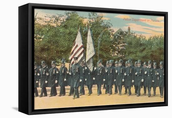 Police Department on Parade-null-Framed Stretched Canvas