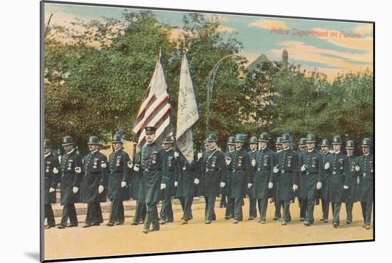 Police Department on Parade-null-Mounted Art Print