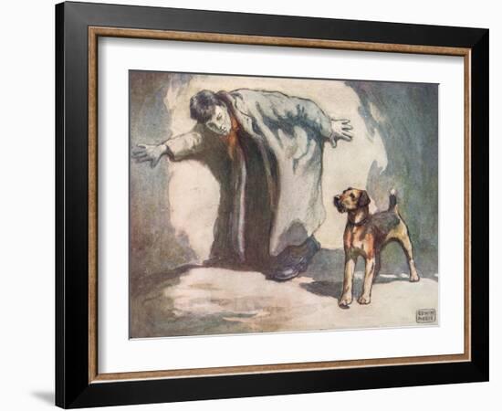 Police Dog at Work, Illustration from 'Helpers Without Hands' by Gladys Davidson, Published in 1919-John Edwin Noble-Framed Giclee Print